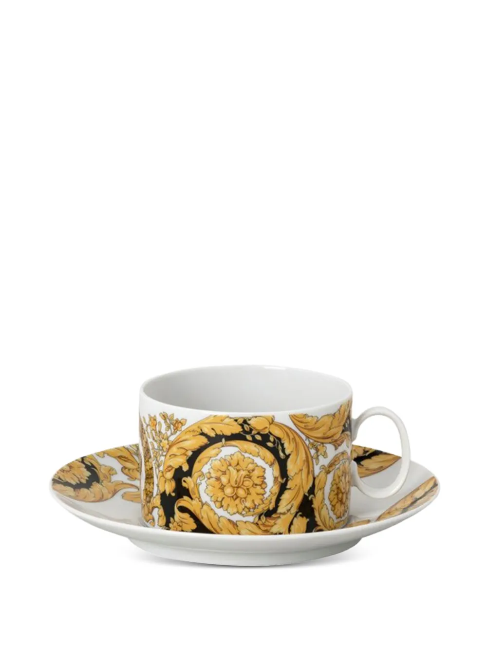 Versace Barocco 92 Teacup Saucer Set In White