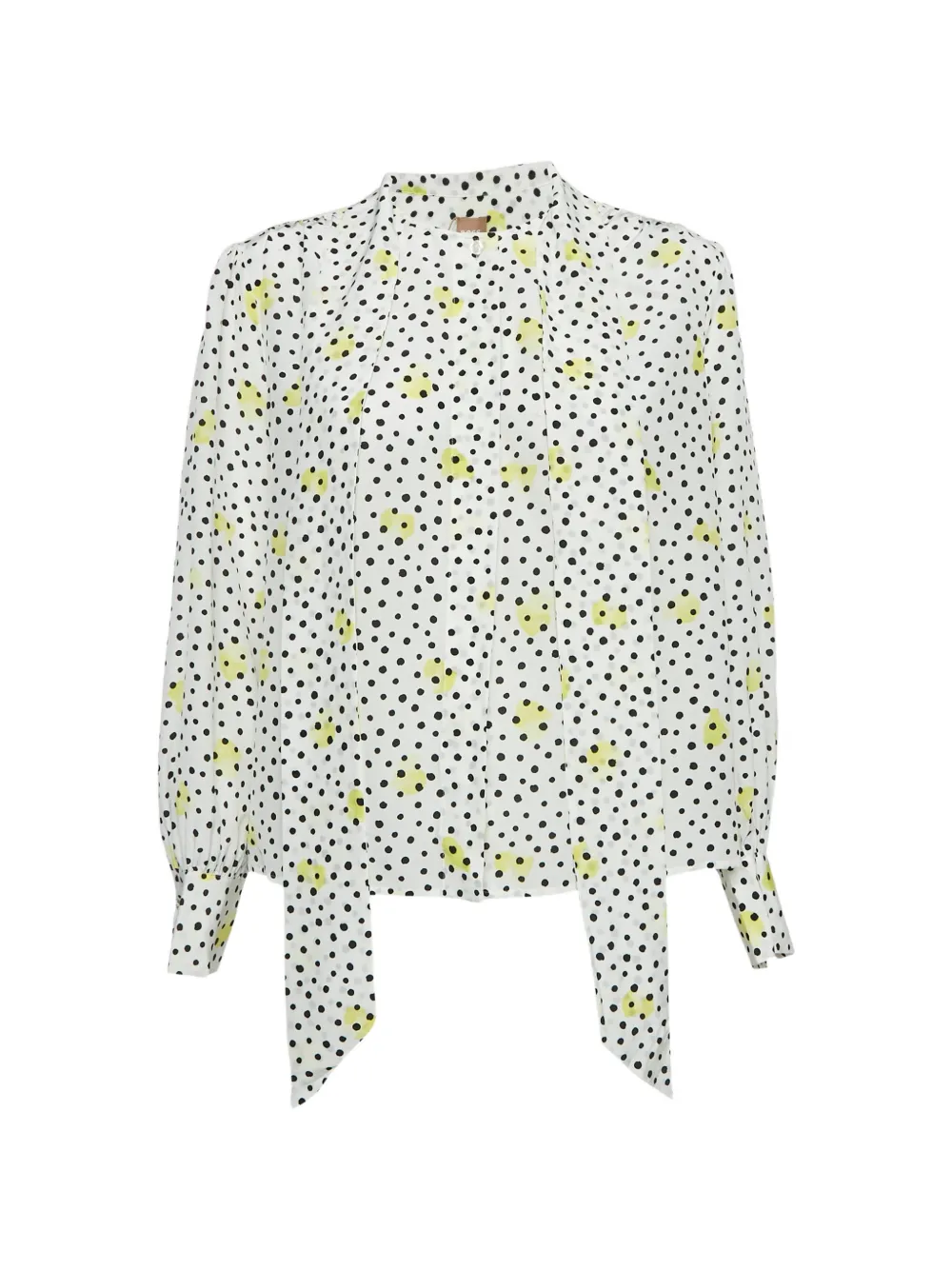 BOSS Blusa a pois in seta - Bianco