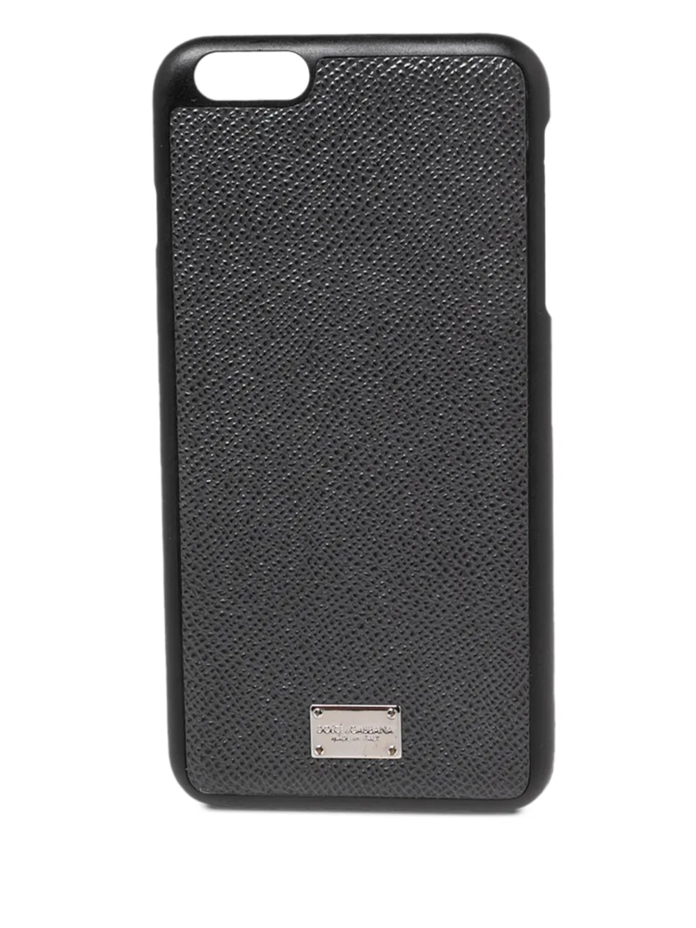 Dolce & Gabbana Pre-Owned leather logo-plaque iPhone case | Black | Image 1