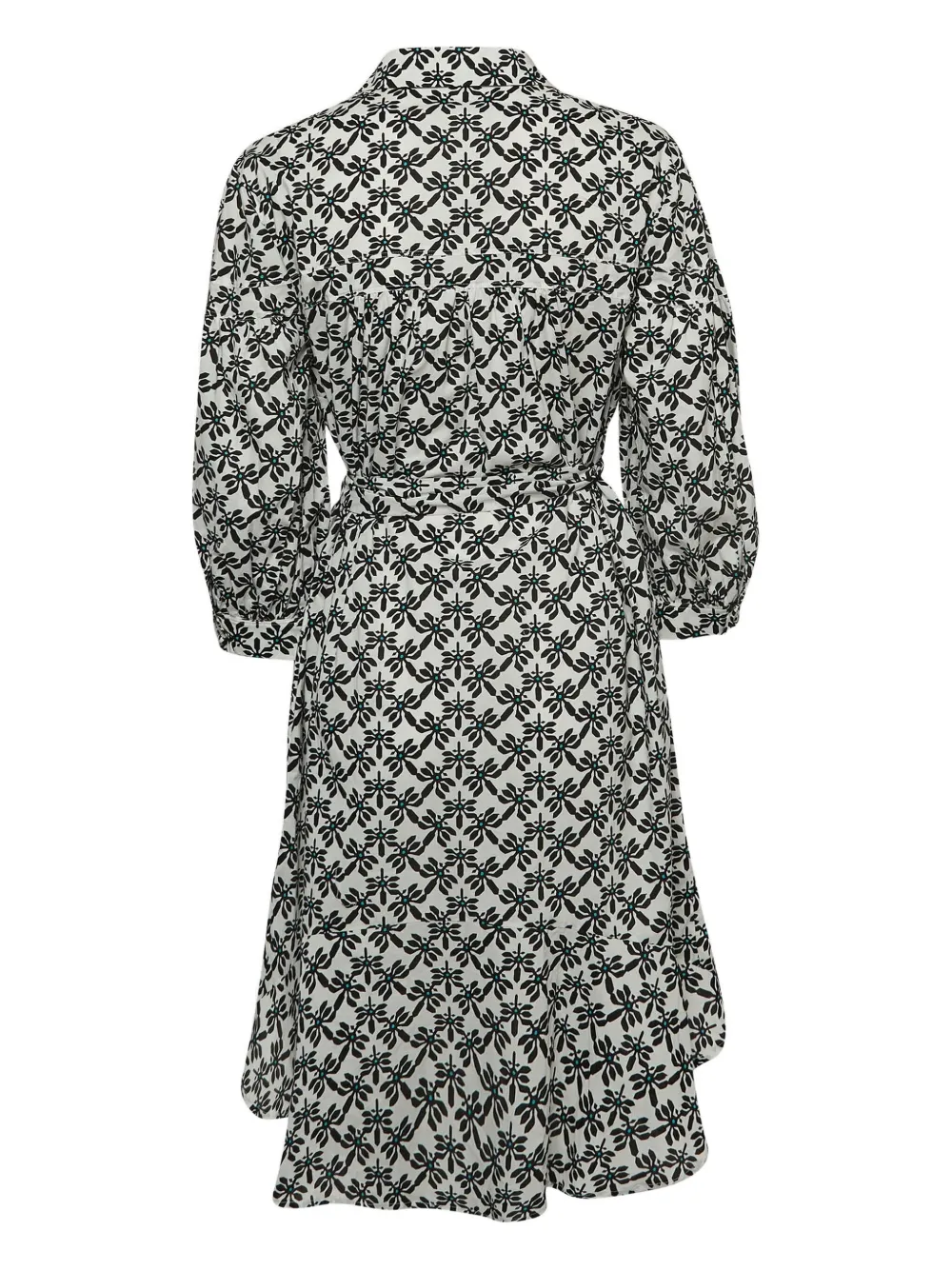 DVF Diane von Furstenberg Pre-owned midi-jurk met bloemenriem - Wit