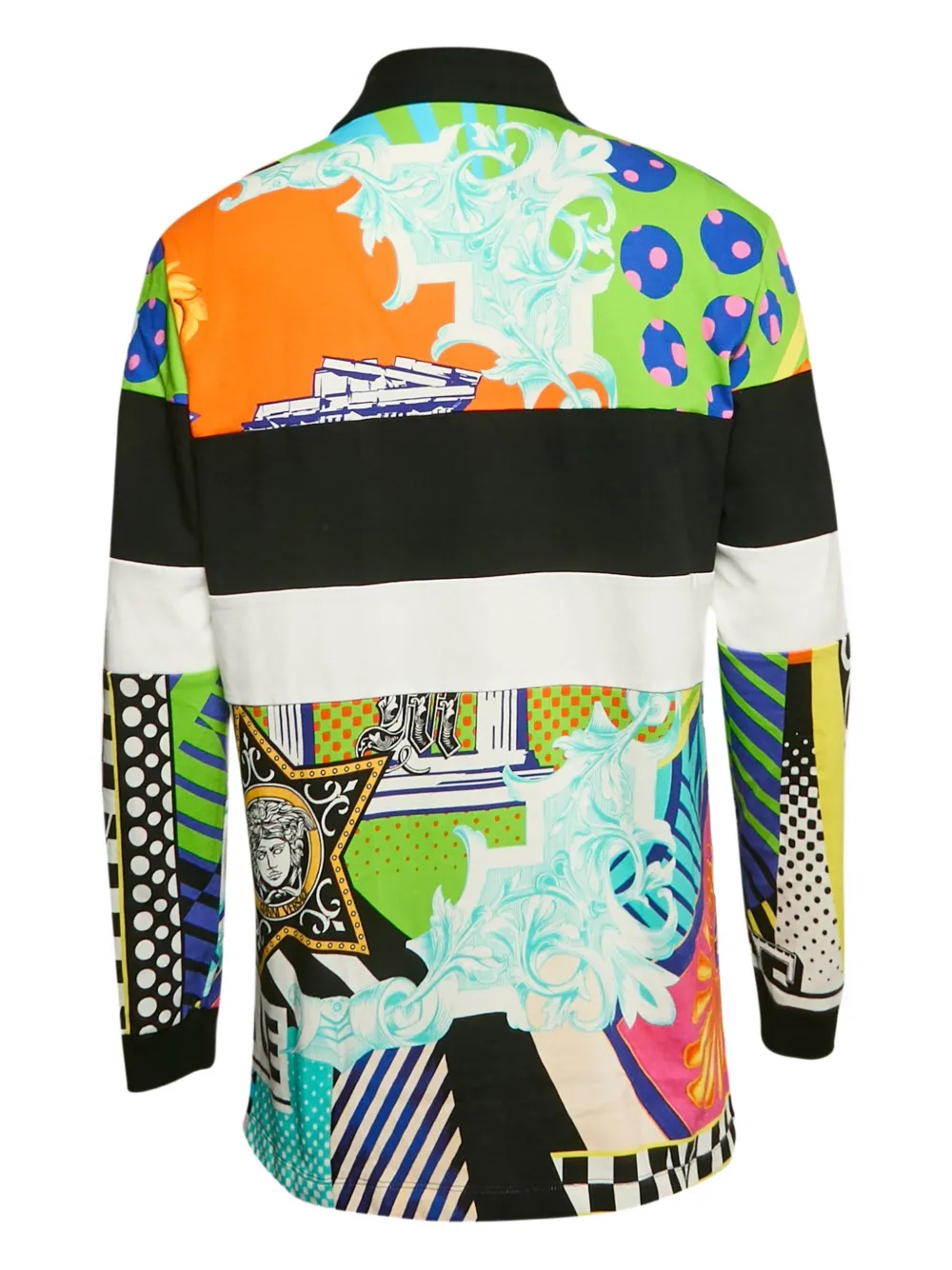 Versace Pre-Owned patchwork-print polo shirt | Image 2
