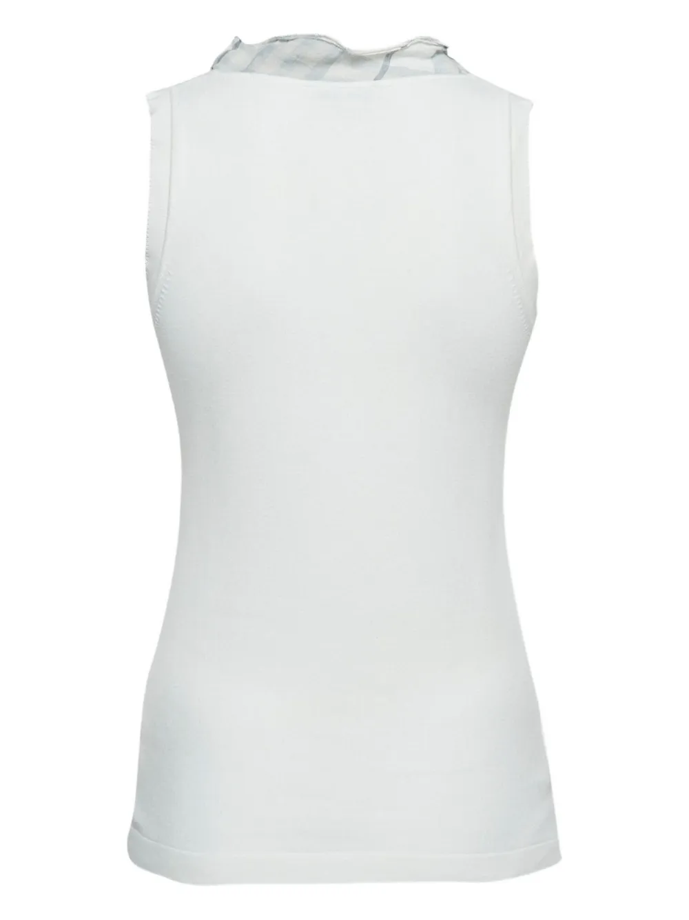 Pre-owned Burberry Linen-trim Top In White