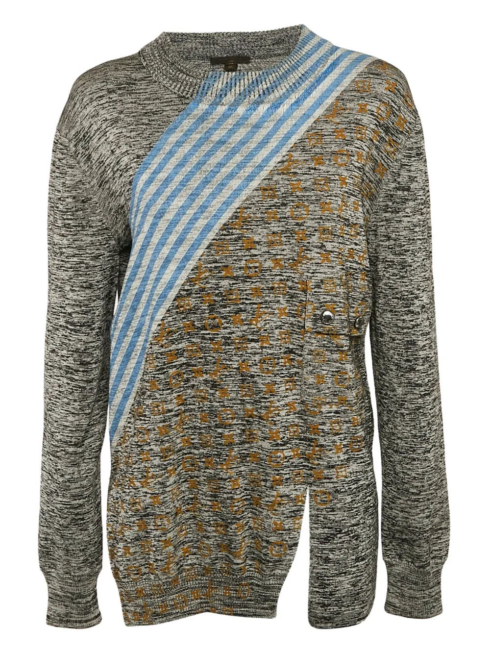 Louis Vuitton Pre-Owned stripe monogram sweater | Grey | Image 1