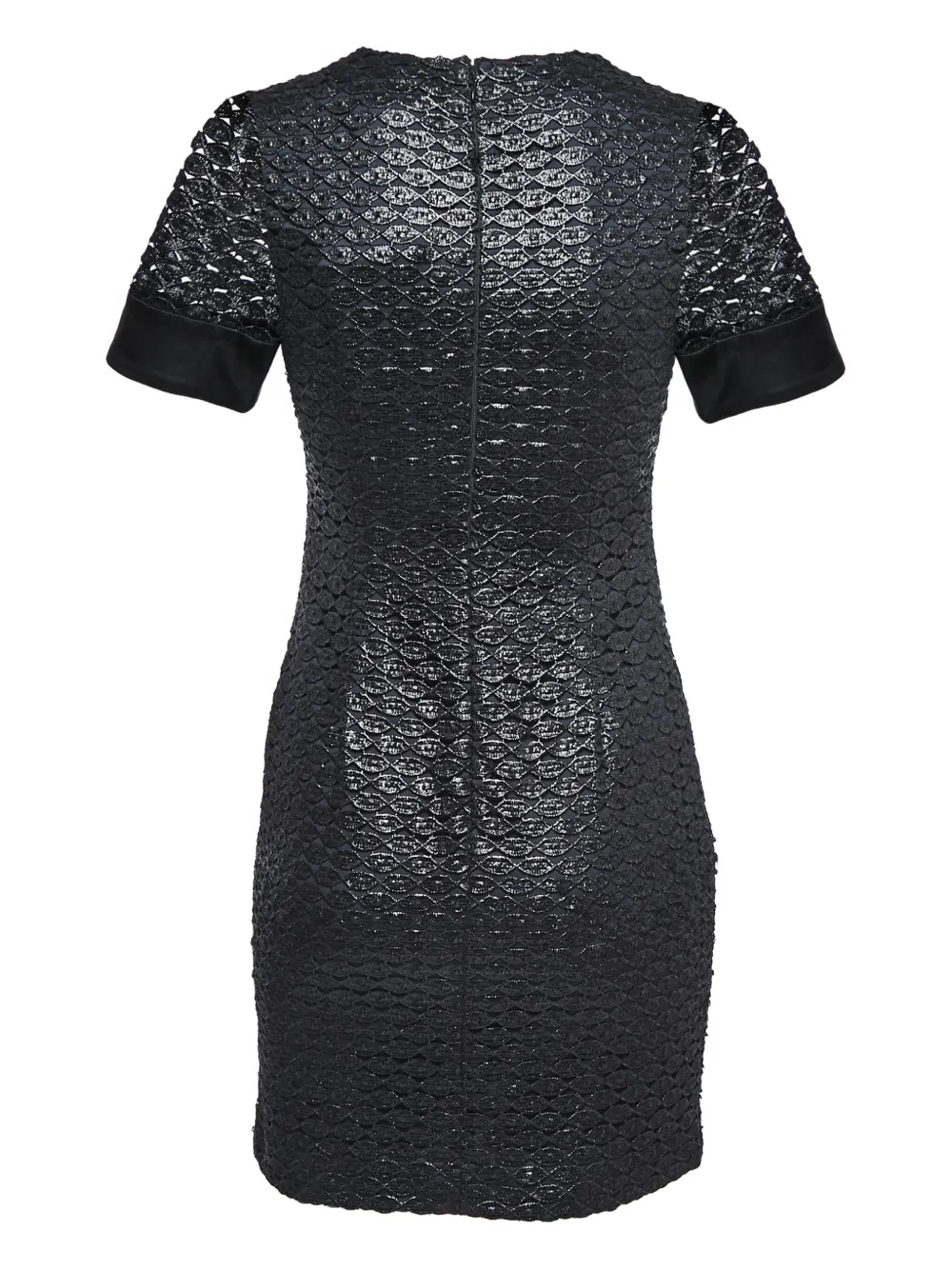 Diane Von Furstenberg Vintage 2023 jurk met korte mouwen en textuur - Zwart