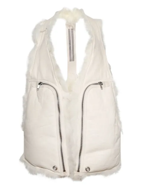 Rick Owens shearling-trim zip-fastening gilet