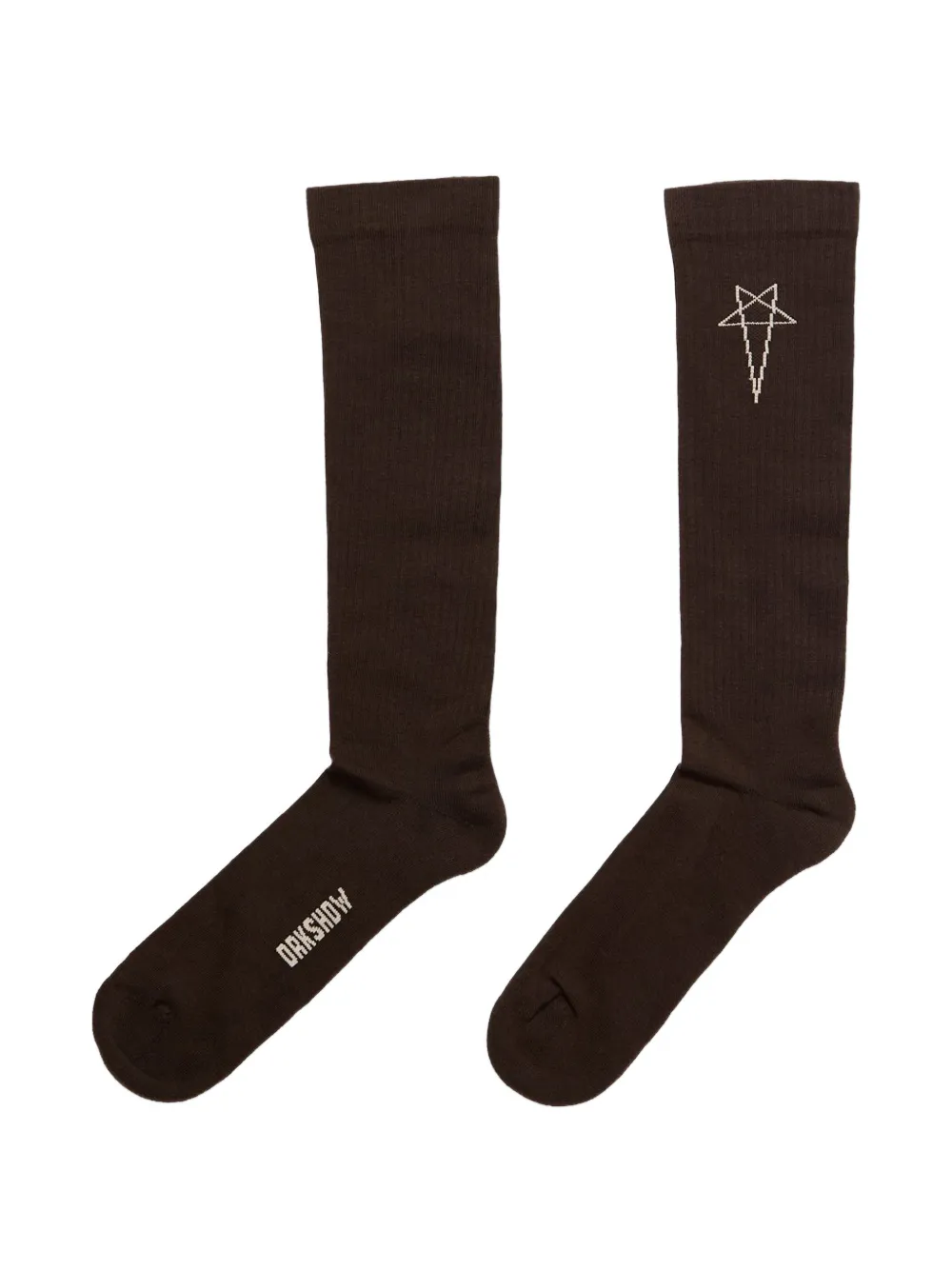 Rick Owens DRKSHDW Pentagram knee-high socks - Braun