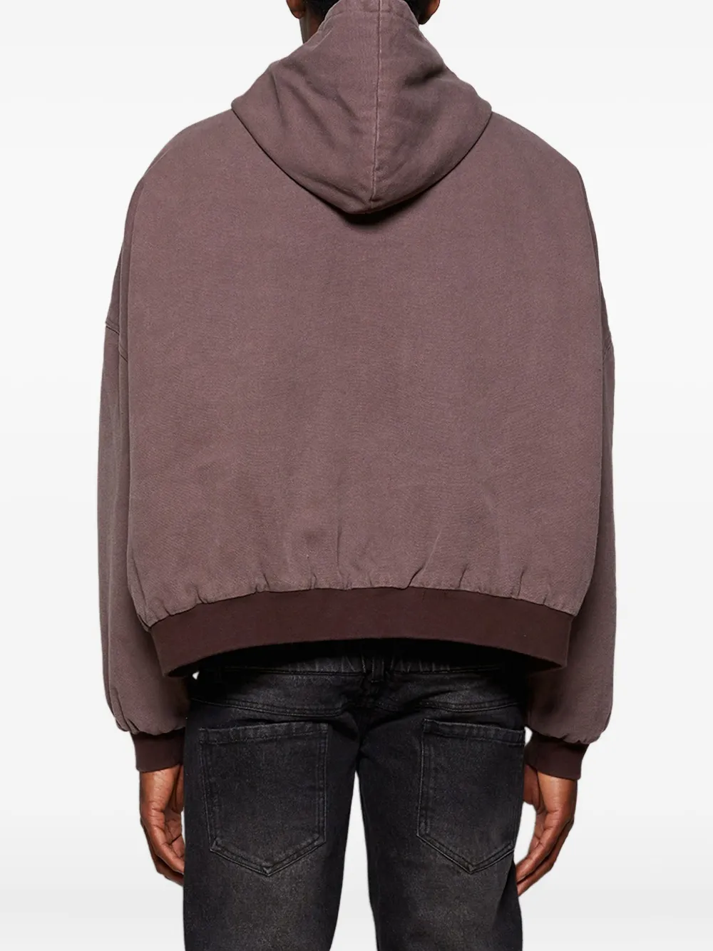 Praying Hooded Zip-up Jacket In Brown