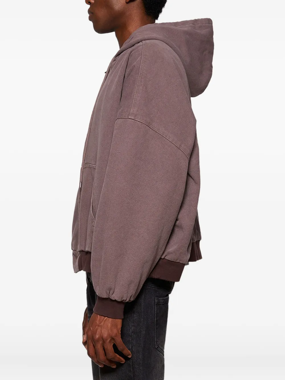Praying Hooded Zip-up Jacket In Brown