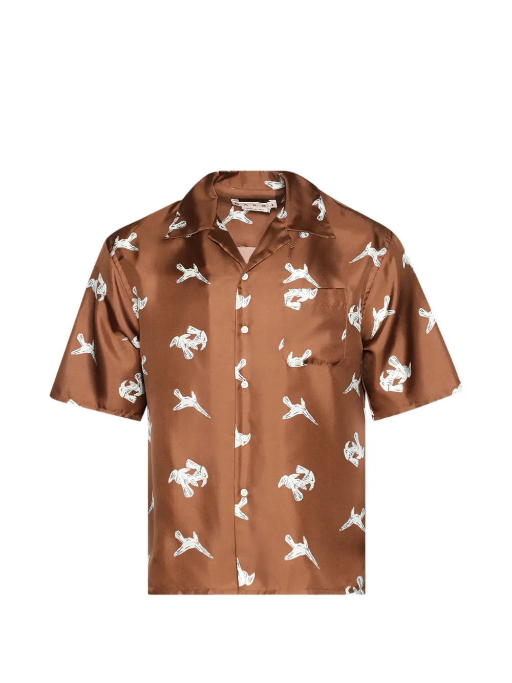Marni printed pocket shirt - Marrone