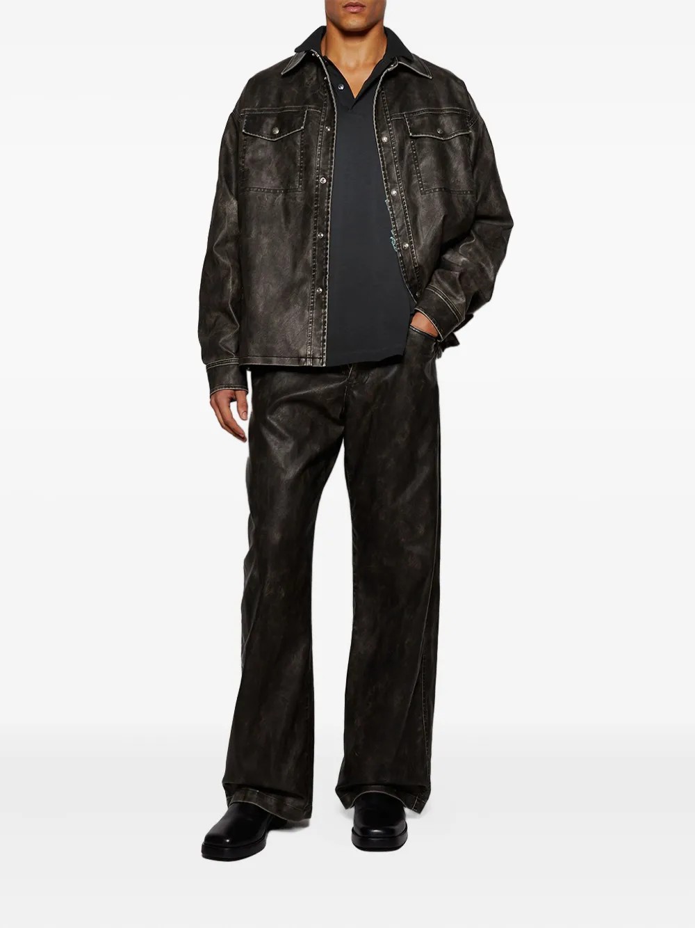 Palm Angels Pa Dollar poloshirt met lange mouwen - Zwart
