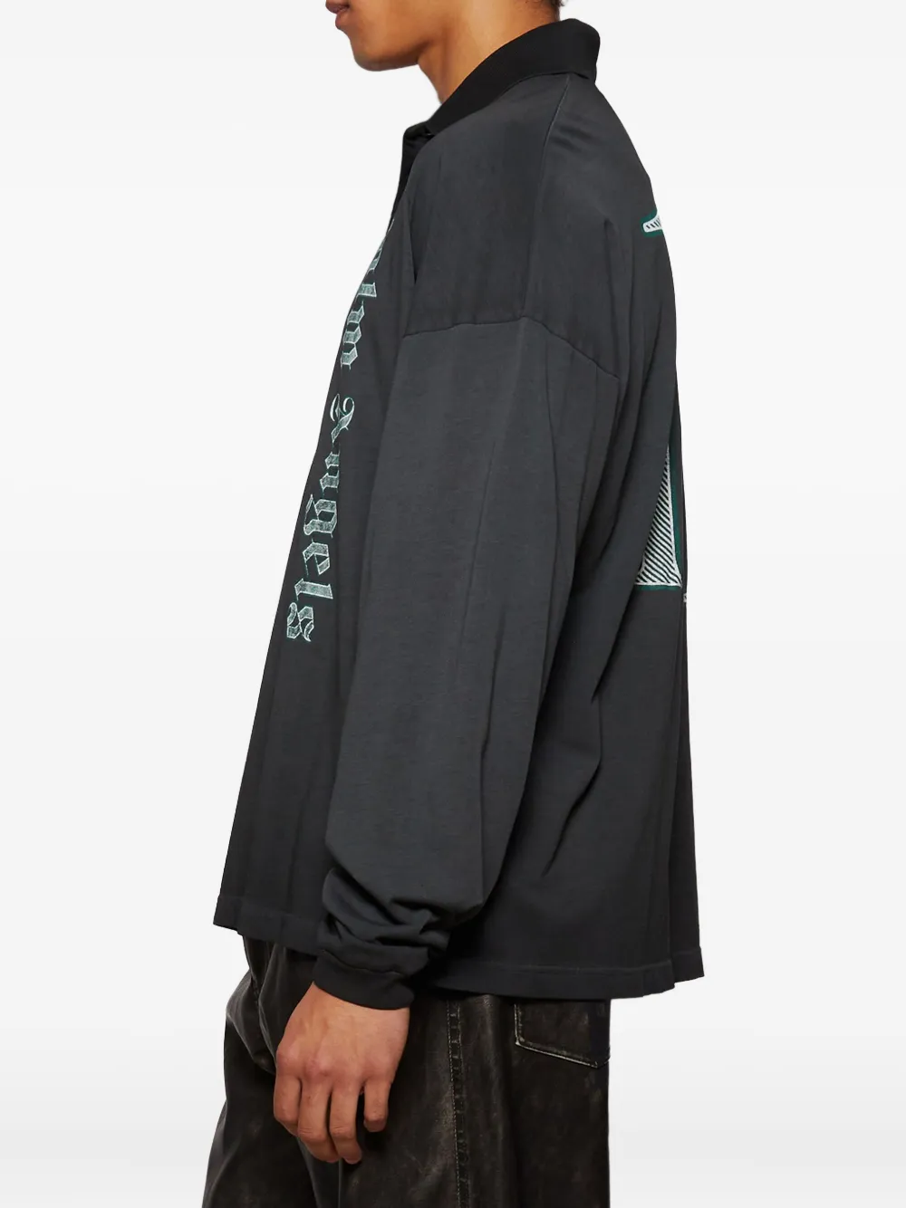 Palm Angels Pa Dollar poloshirt met lange mouwen Zwart