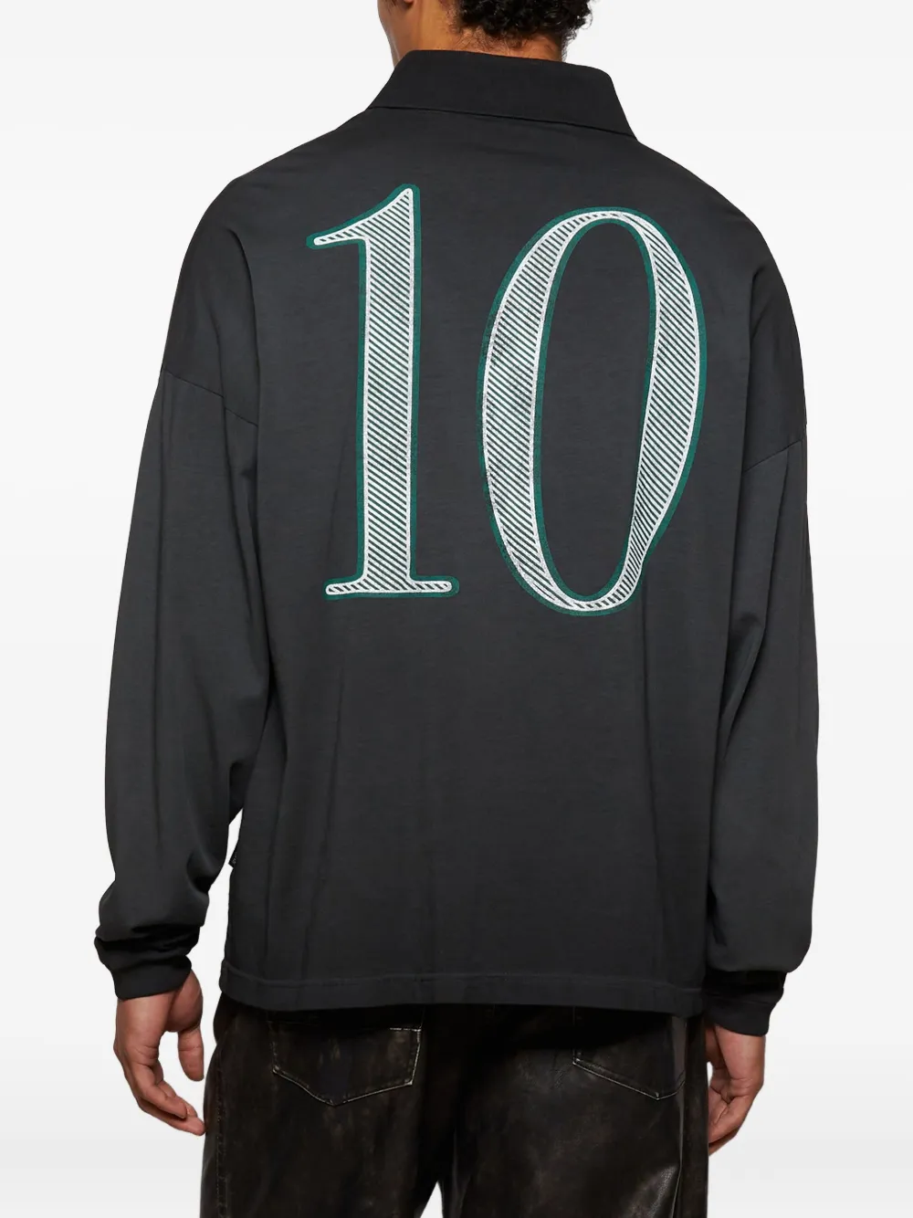 Palm Angels Pa Dollar poloshirt met lange mouwen Zwart