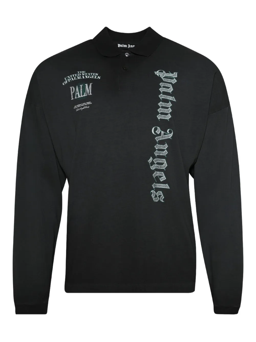 Palm Angels Pa Dollar long-sleeve polo shirt - Nero
