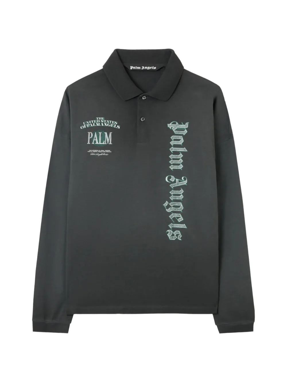 Palm Angels Pa Dollar long-sleeve polo shirt - Schwarz