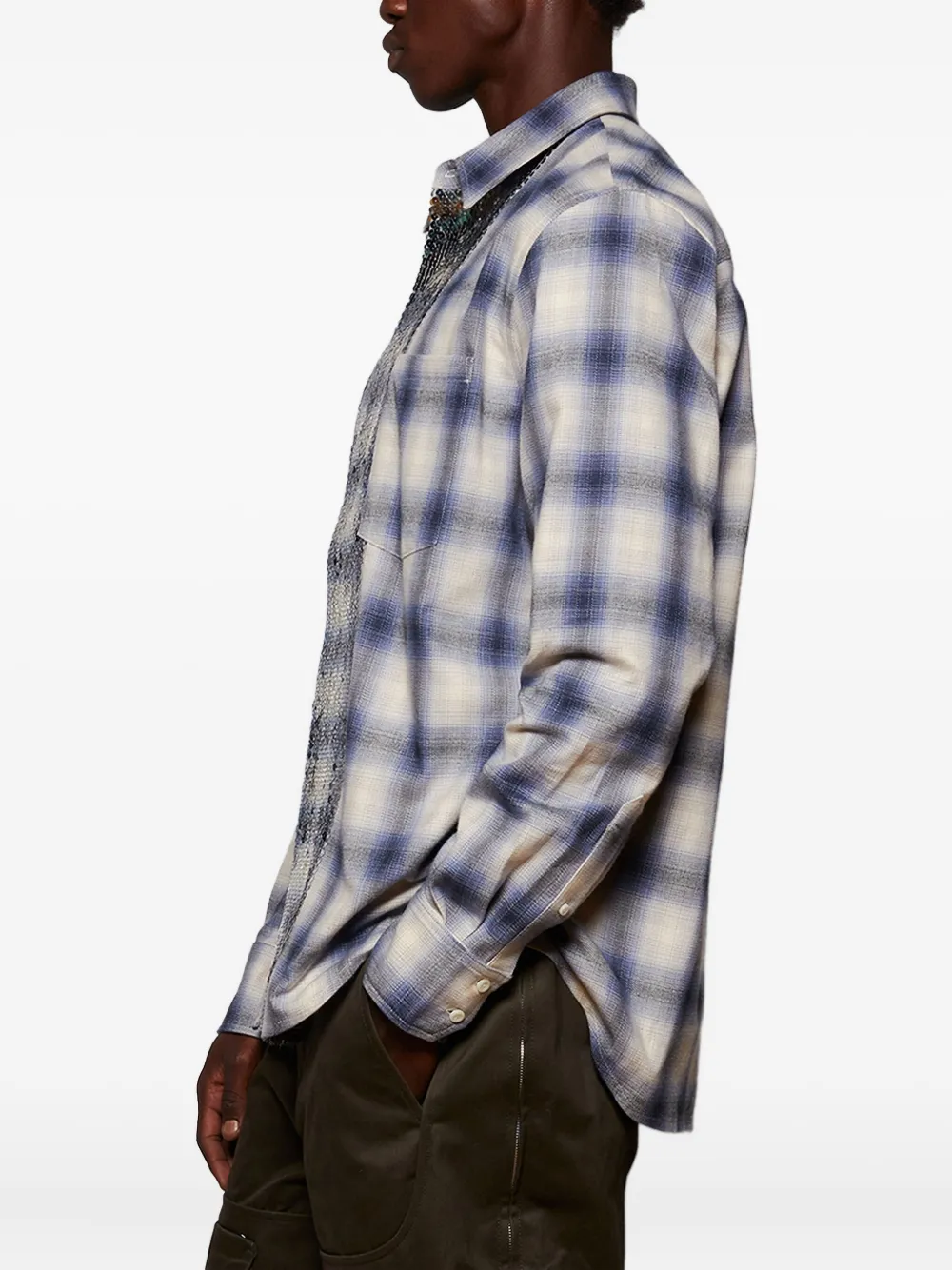 Bluemarble Sequin-embellished Plaid Shirt In Multi