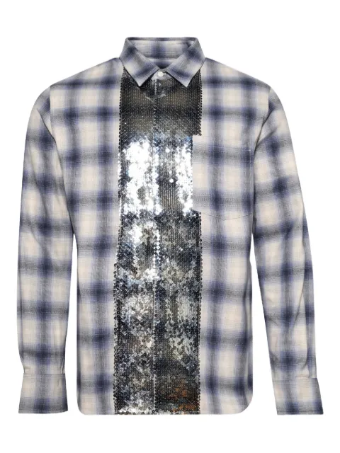 BLUEMARBLE sequin-embellished plaid shirt