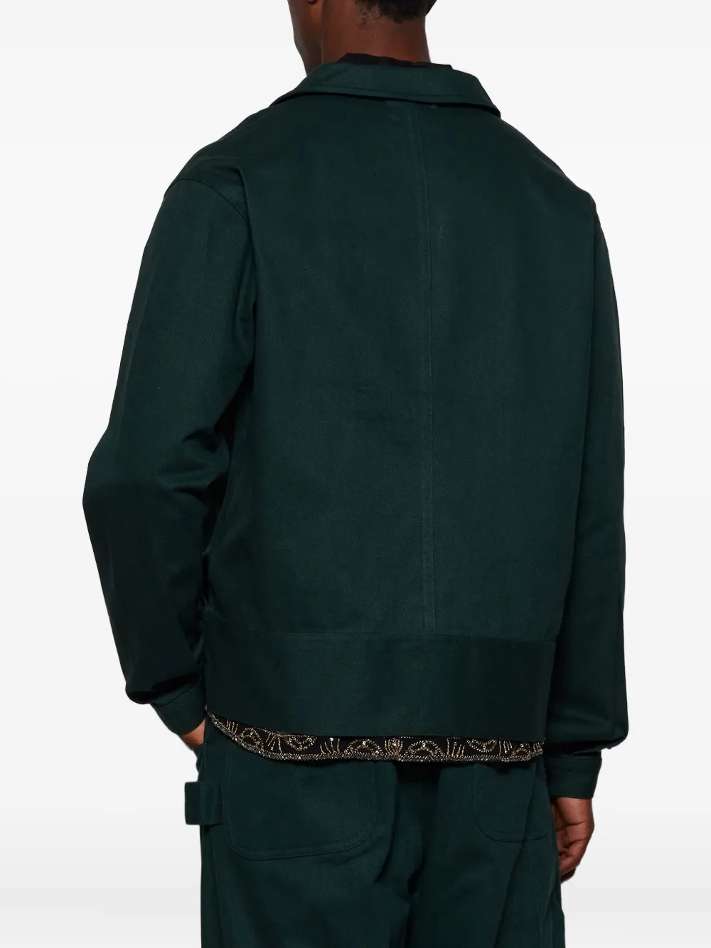 Bode Side-tab-buttons Jacket In Green