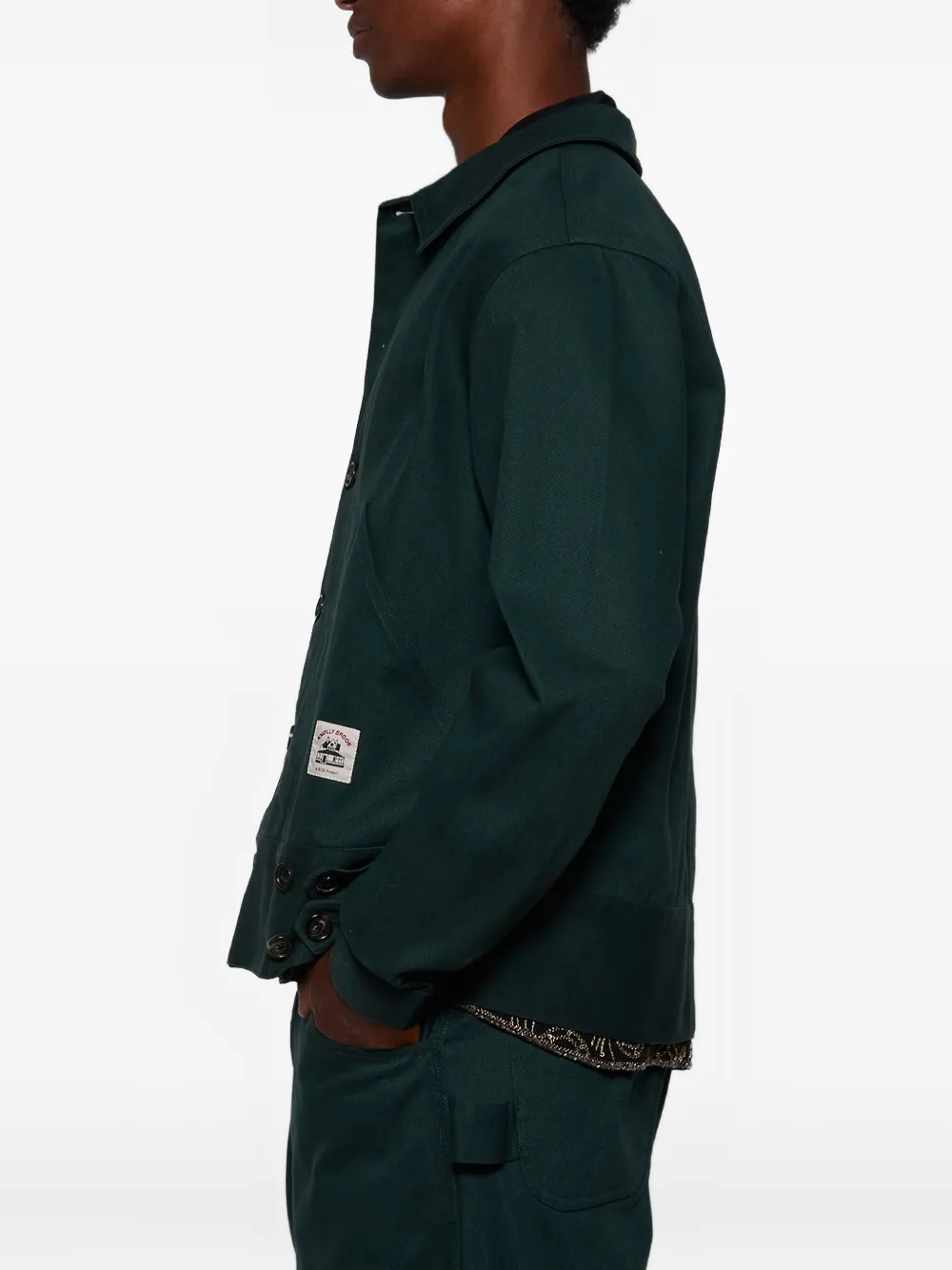 Bode Side-tab-buttons Jacket In Green