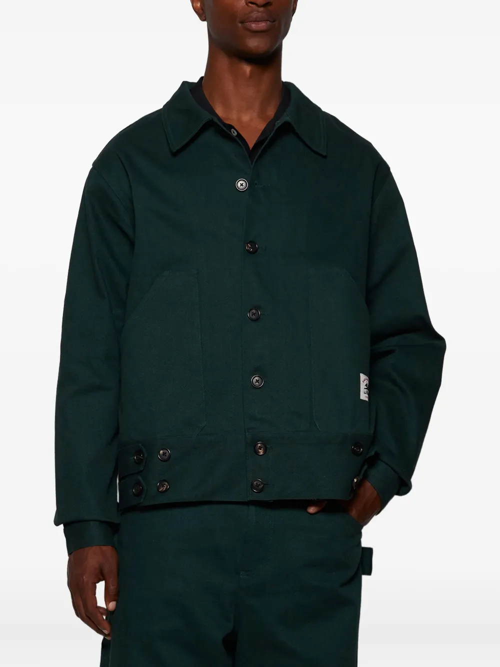 Bode Side-tab-buttons Jacket In Green