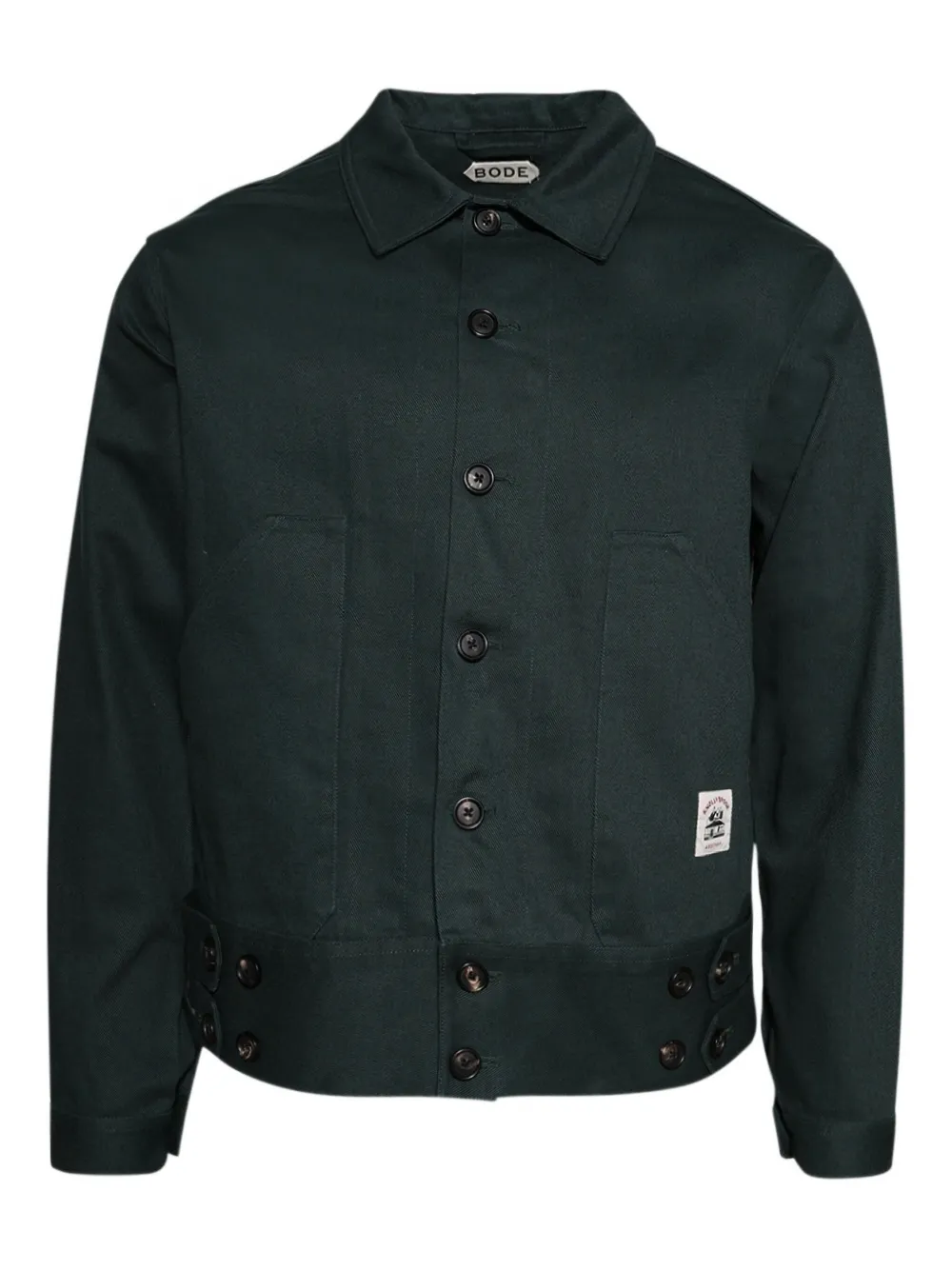 Bode Side-tab-buttons Jacket In Green
