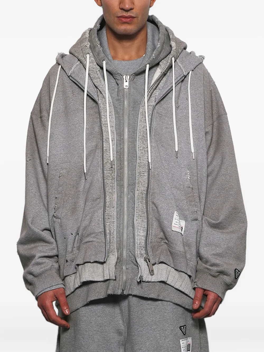 Maison MIHARA YASUHIRO Gelaagde hoodie Grijs