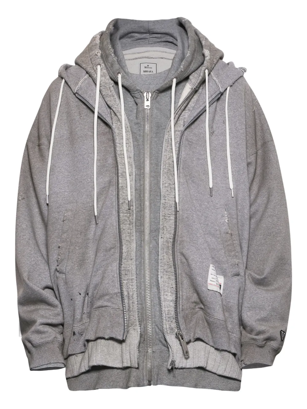 Maison MIHARA YASUHIRO hoodie con triple capa | gris | Image 1
