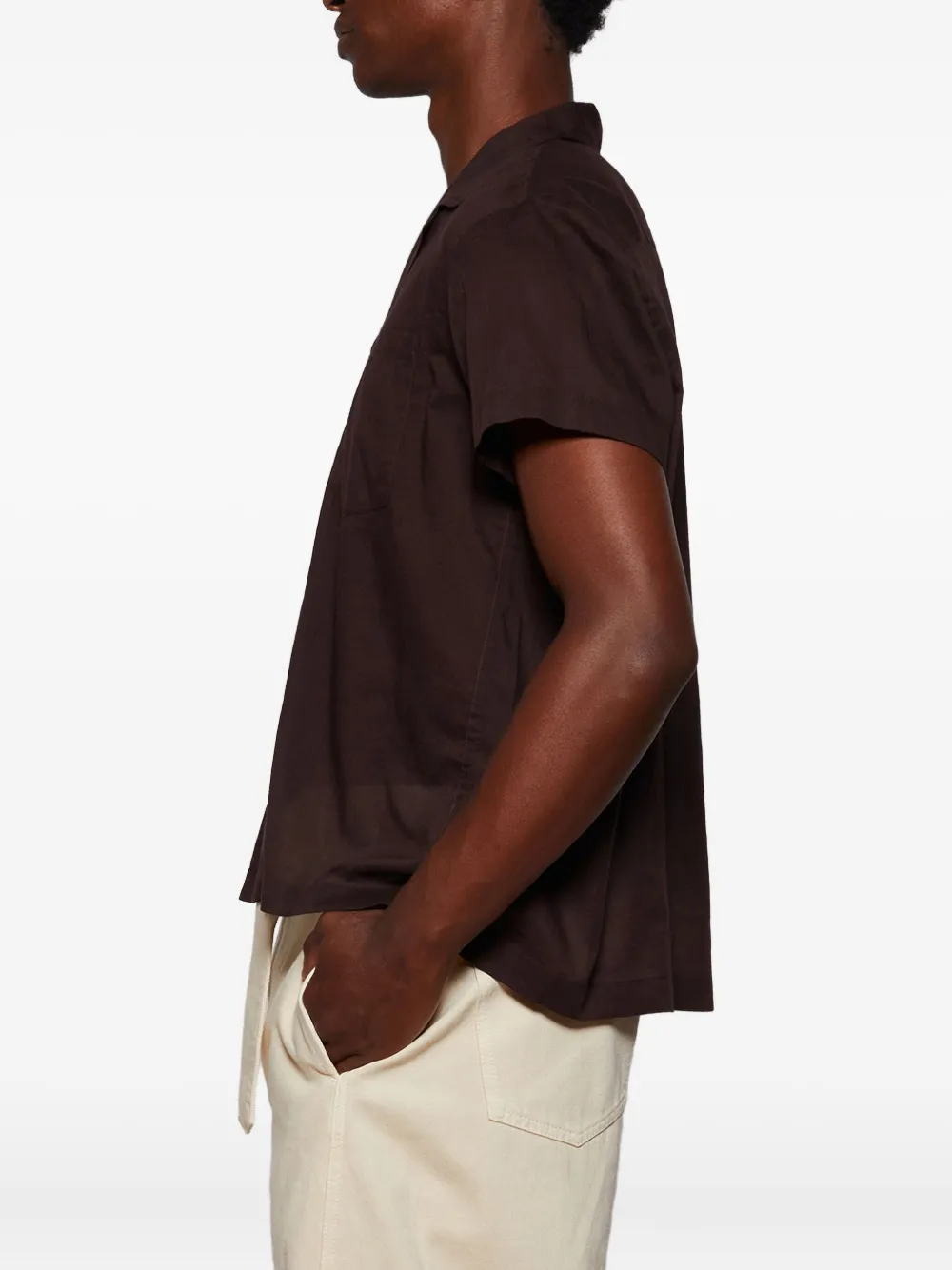 Bode Chest-pocket Short-sleeve Shirt In Brown