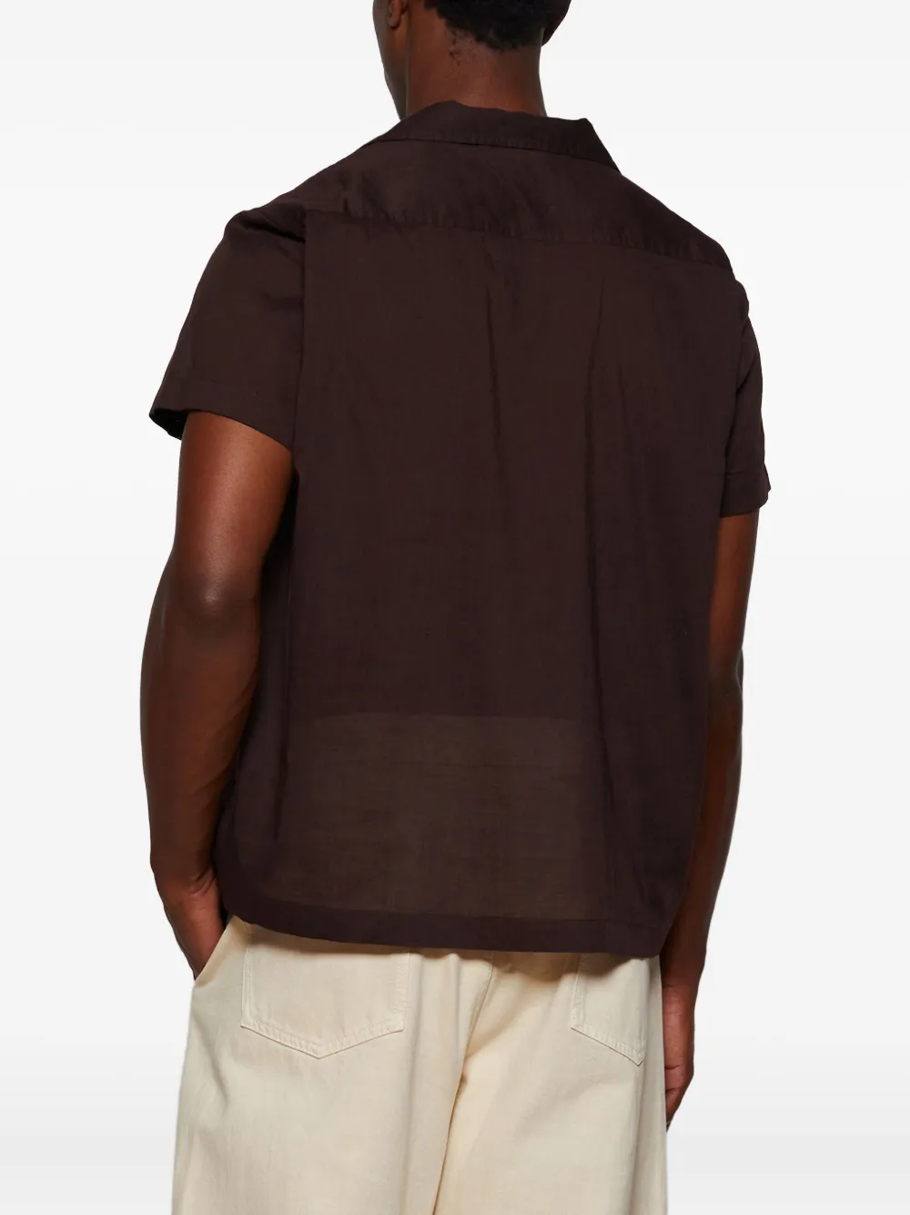 Bode Chest-pocket Short-sleeve Shirt In Brown