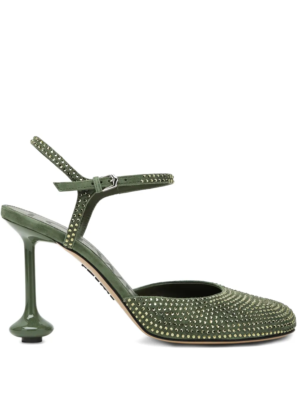 LOEWE 90mm Toy crystal-embellished pumps Green