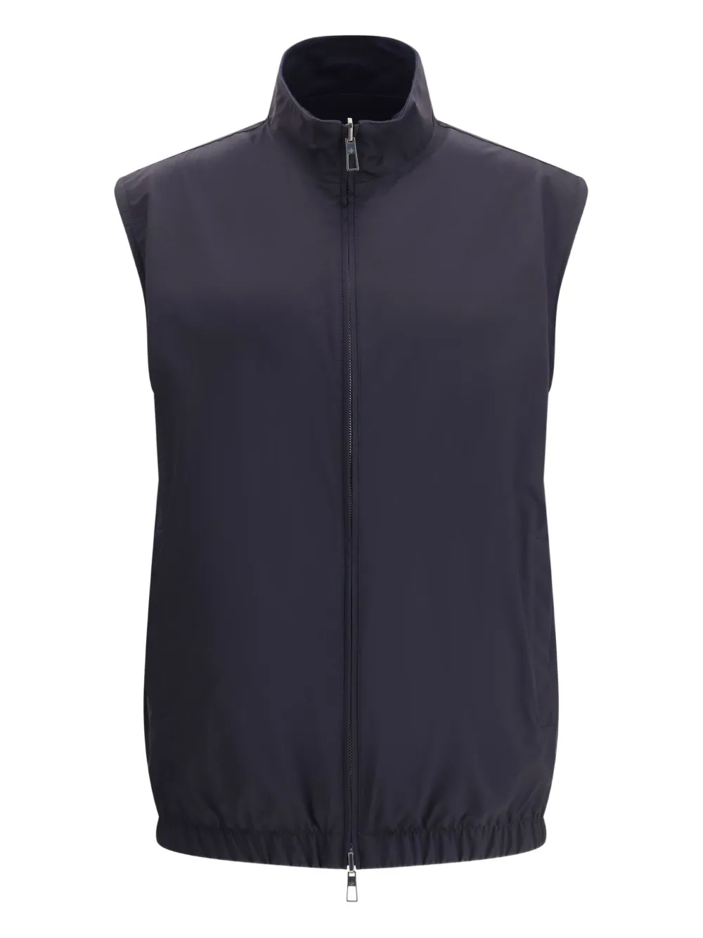 zip-front stand-collar gilet
