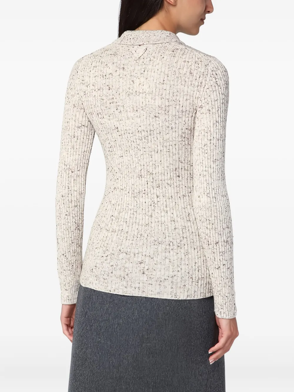 Prada Geribbelde polotop Beige