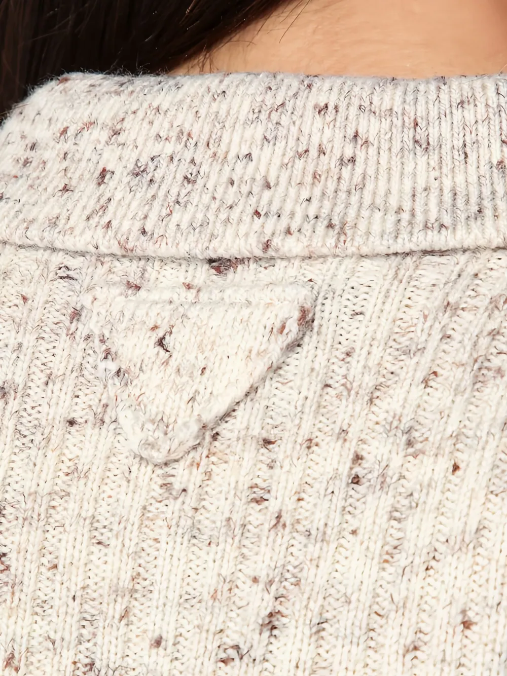 Prada Geribbelde polotop Beige