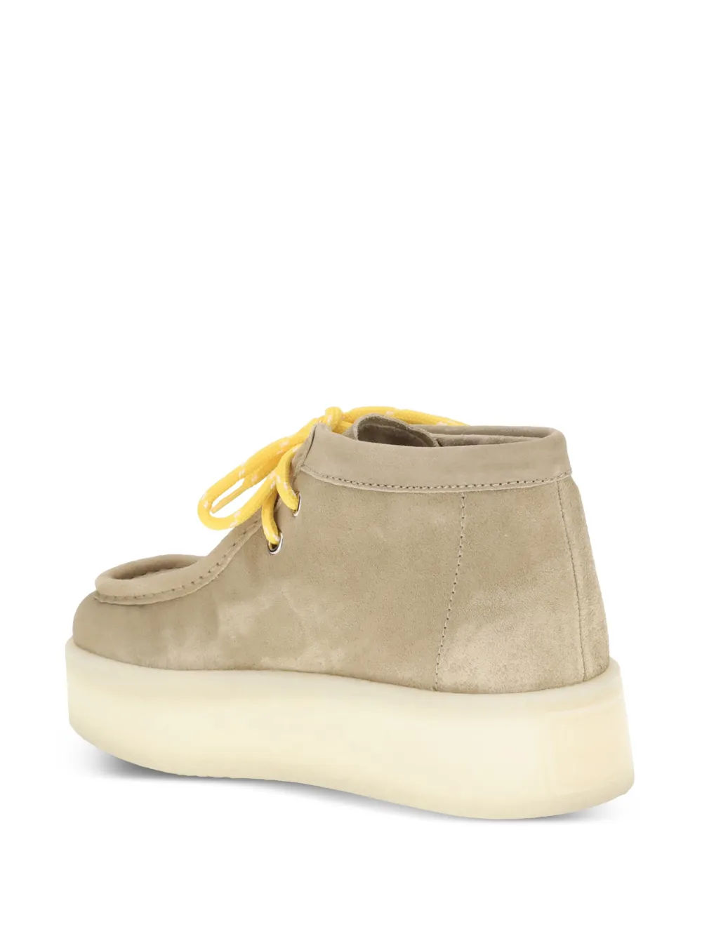 Miu Suède veterlaarzen met plateauzool Beige