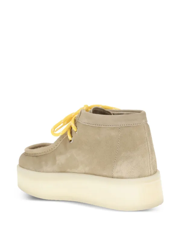 Miu Miu Platform Suede lace-up Boots | Neutrals | FARFETCH FI