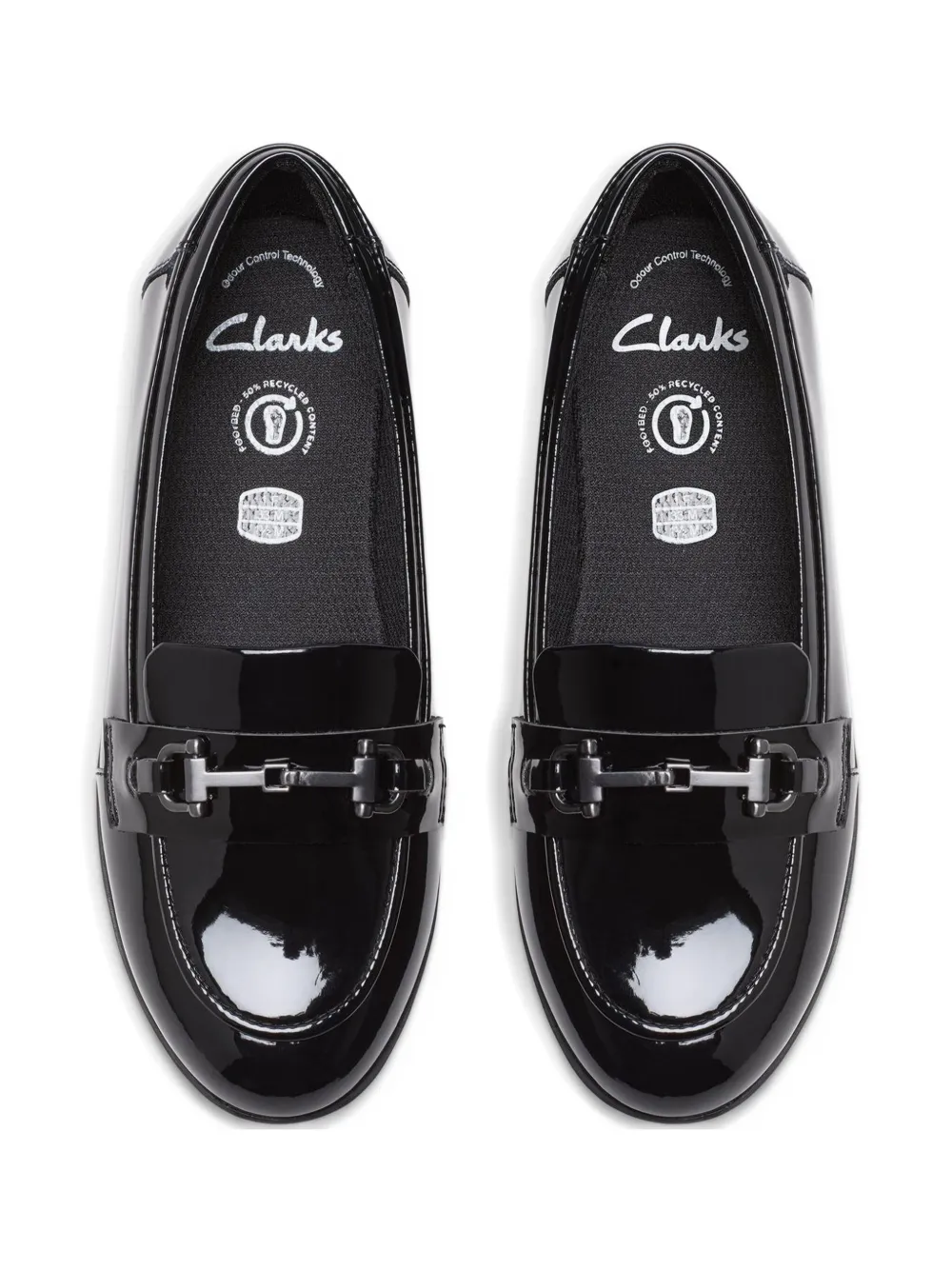 Clarks Kids patent-leather loafers Black