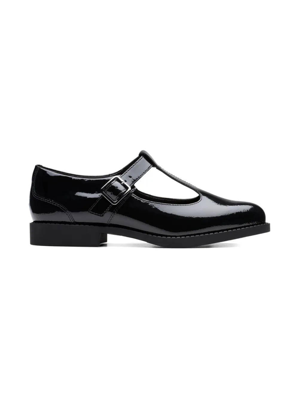 Clarks Kids T-bar patent-leather shoes Zwart