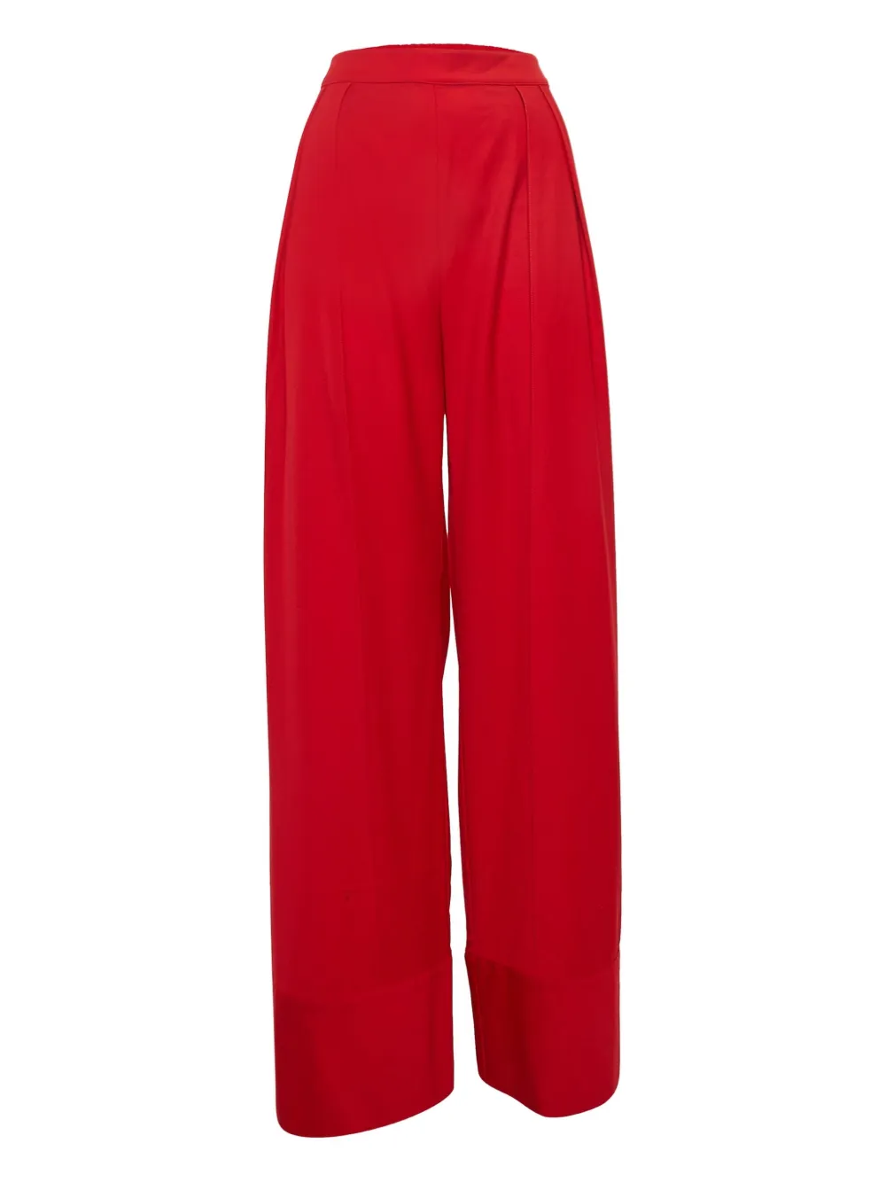 Pre-owned Michael Lo Sordo Cuff-detail Wool Trousers In Red