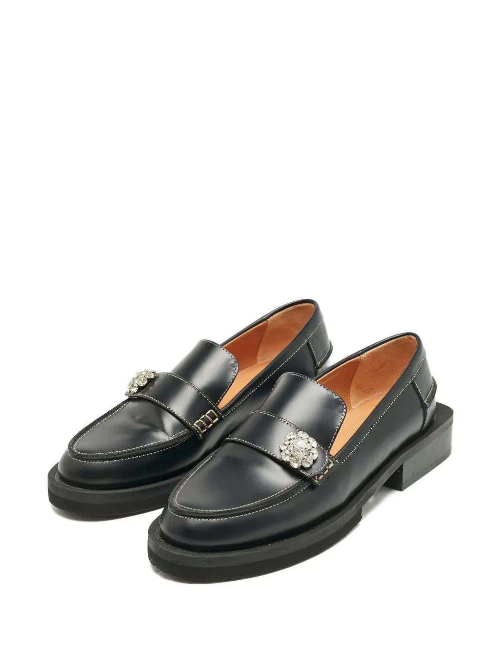 GANNI 35 mm loafers verfraaid met kristallen - Zwart