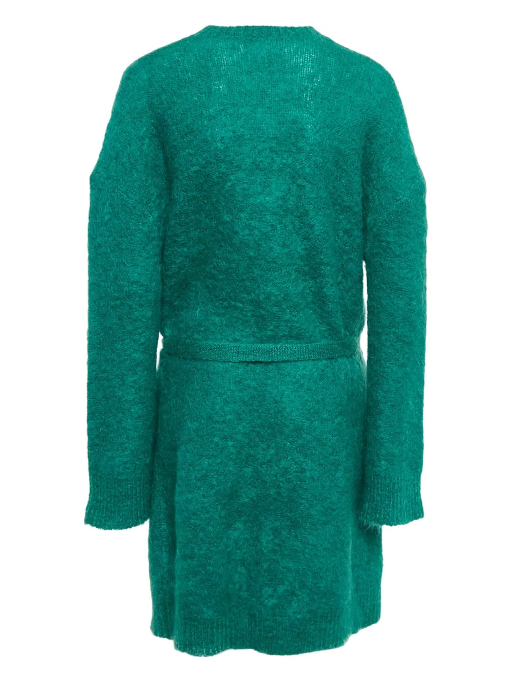 Pre-owned Zadig & Voltaire Romy Belted Mohair Long Cardigan In Green