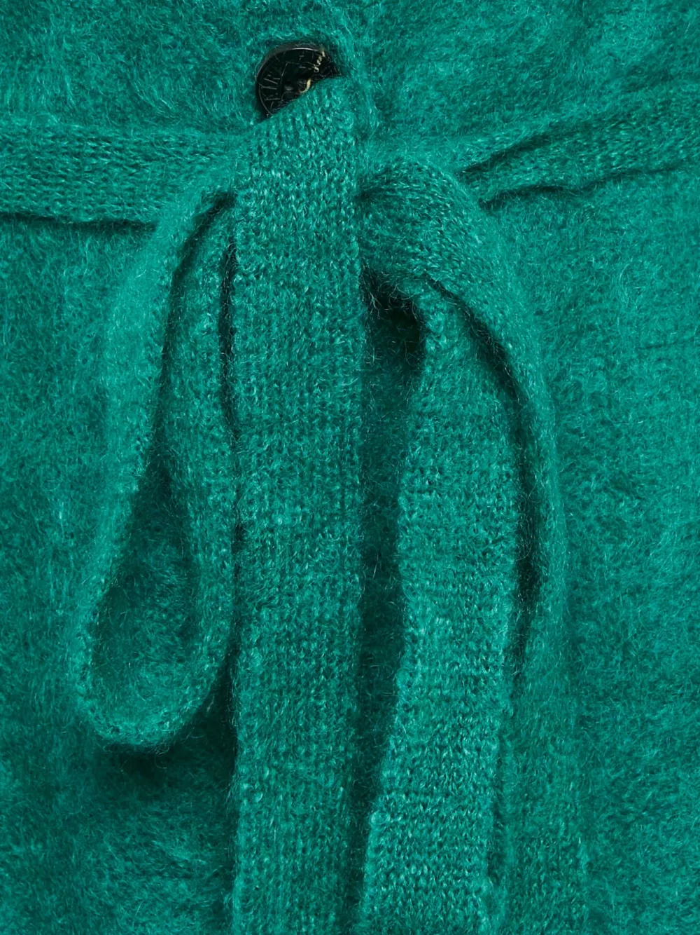 Pre-owned Zadig & Voltaire Romy Belted Mohair Long Cardigan In Green