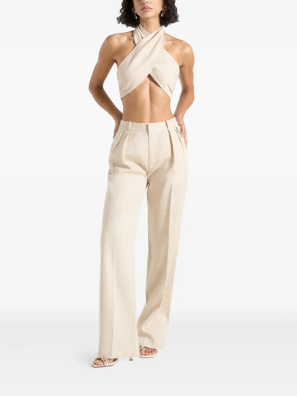 Manière De Voir Wendy crossover-bolero top - Beige