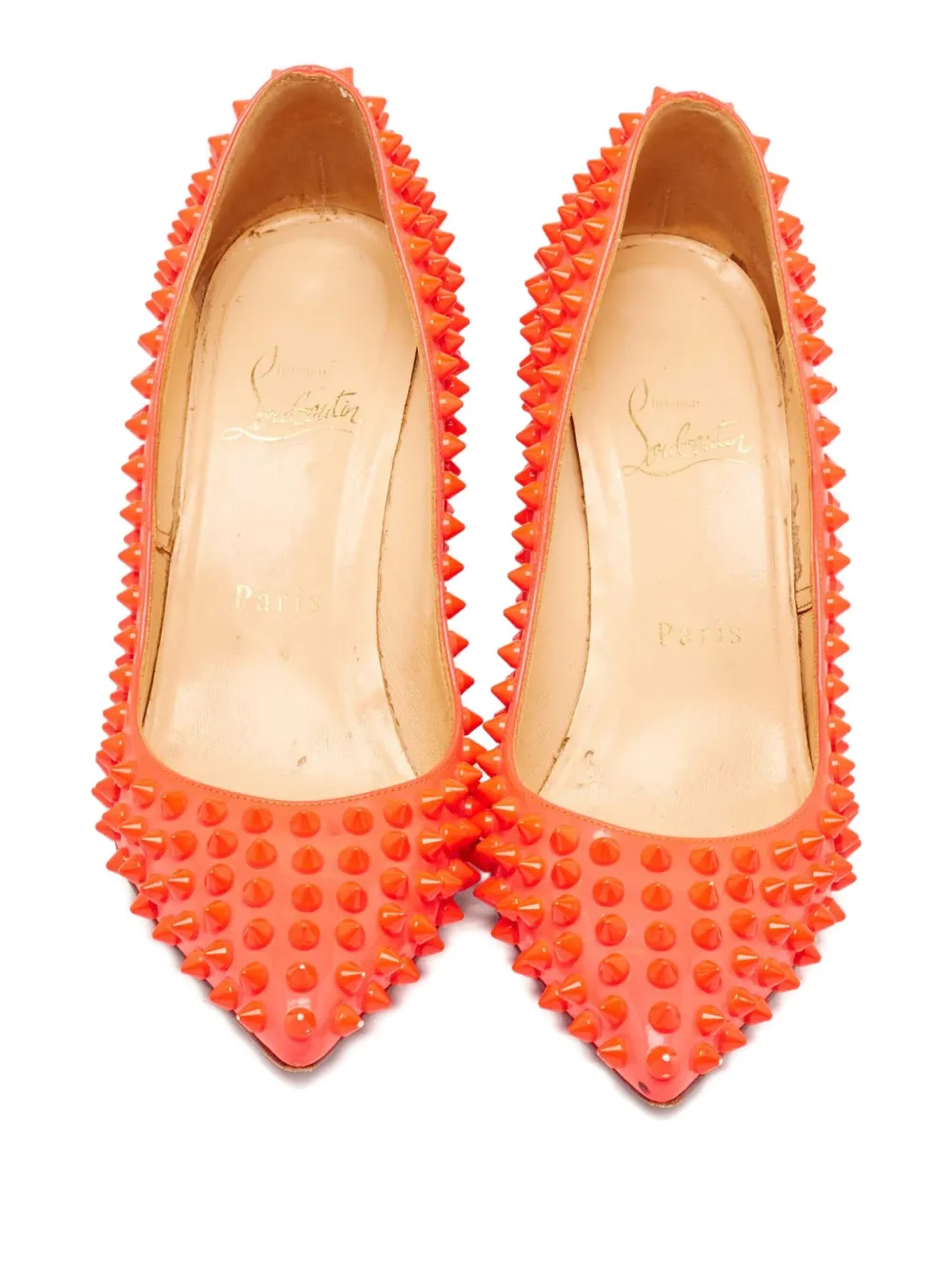CHRISTIAN LOUBOUTIN Pre-owned 2024 Spiked Patent Leather Pumps In Pink