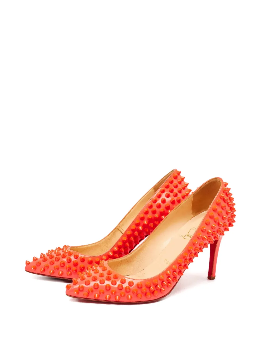 Christian Louboutin Pre-Owned 2024 lakleren pumps met spikes - Roze