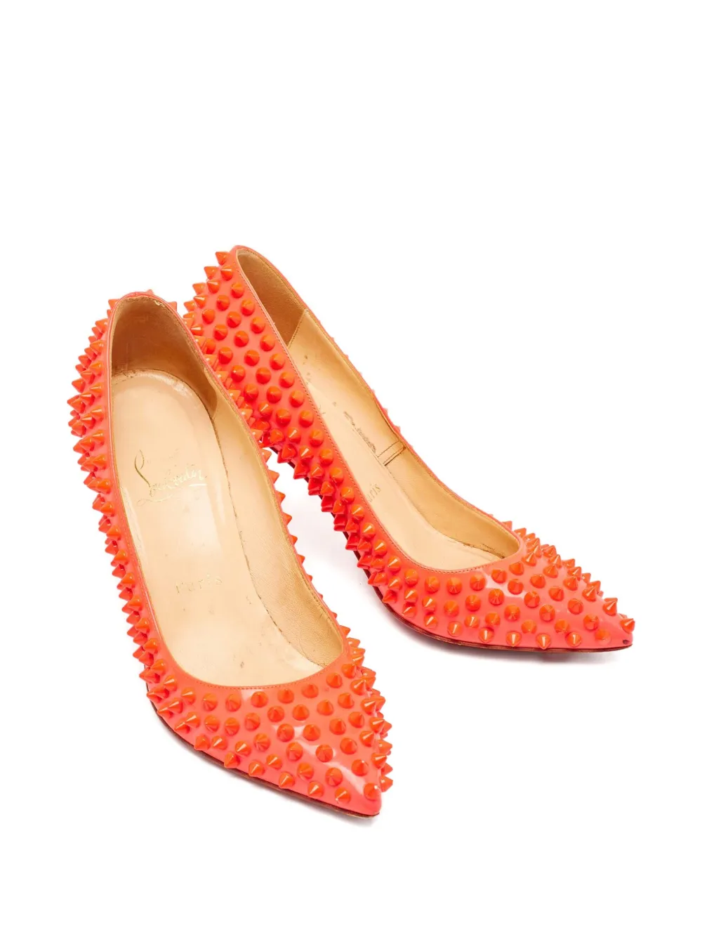 CHRISTIAN LOUBOUTIN Pre-owned 2024 Spiked Patent Leather Pumps In Pink