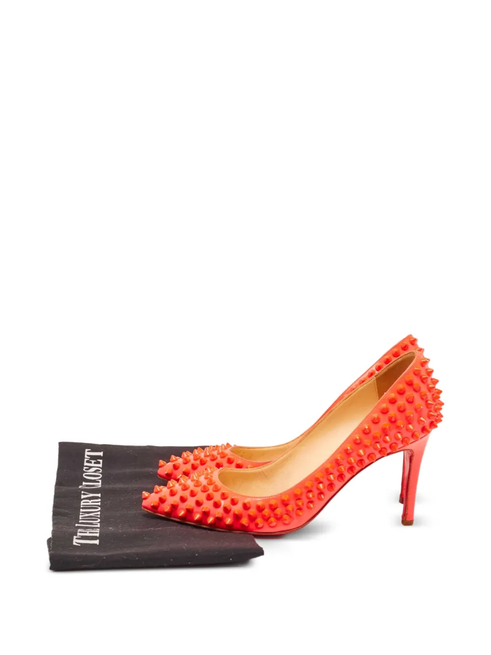 CHRISTIAN LOUBOUTIN Pre-owned 2024 Spiked Patent Leather Pumps In Pink