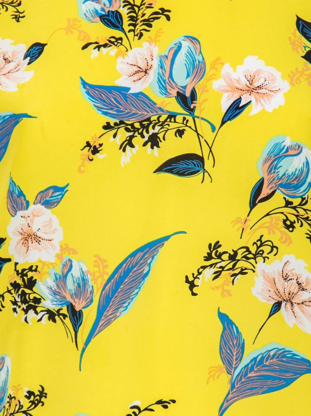 Pre-owned Diane Von Furstenberg Vintage 2024 Floral-print Sleeveless Top In Yellow