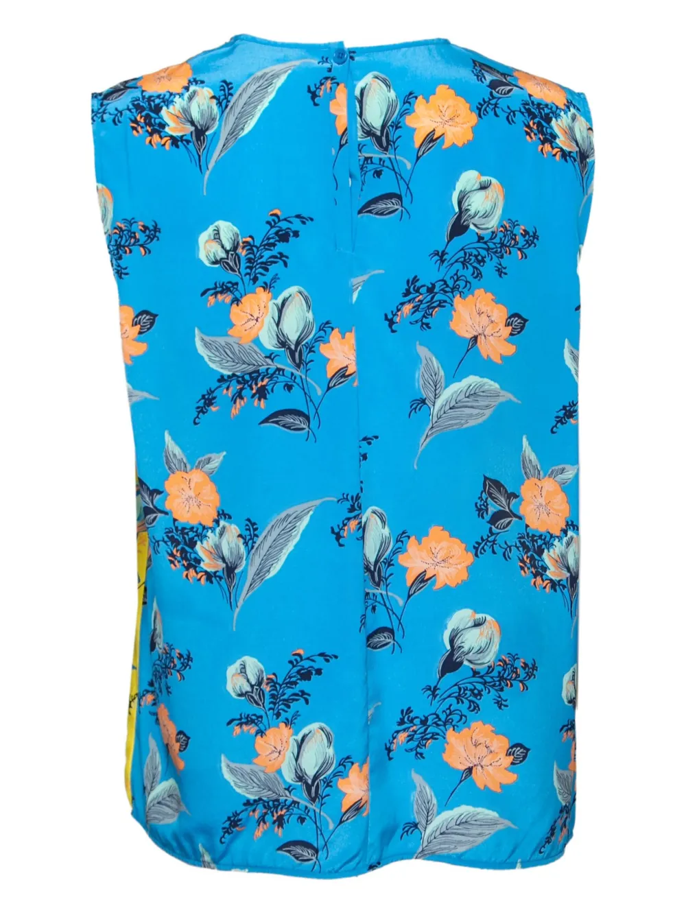 Pre-owned Diane Von Furstenberg Vintage 2024 Floral-print Sleeveless Top In Yellow