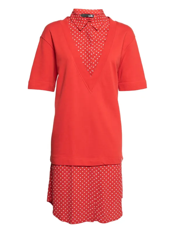Moschino Pre-Owned Short Sleeves Polka Dot Dress | Red | FARFETCH ID
