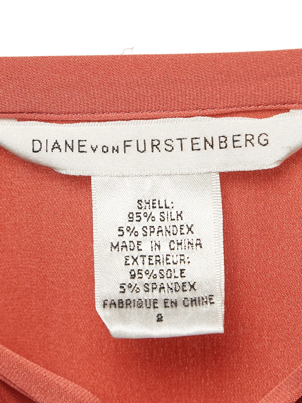 Pre-owned Diane Von Furstenberg Vintage Silk Blouse Top In Orange