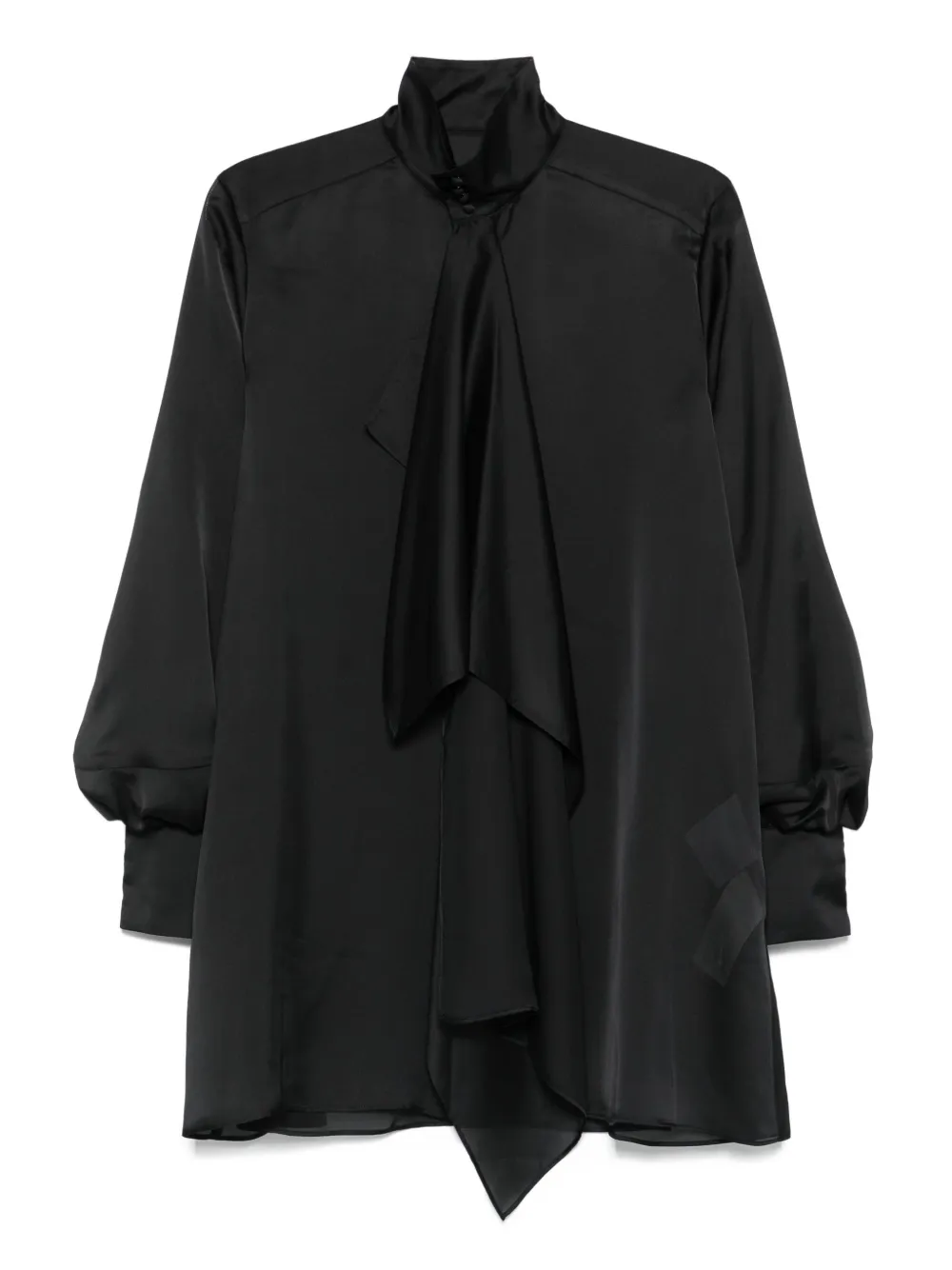 Sacai Gedrapeerde mini-jurk met hoge hals Zwart